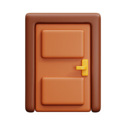 3D illustration door with a playful mood. Suitable for illustrations, app design, and animations