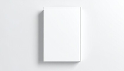 Blank White Book Cover Mockup on Clean Background