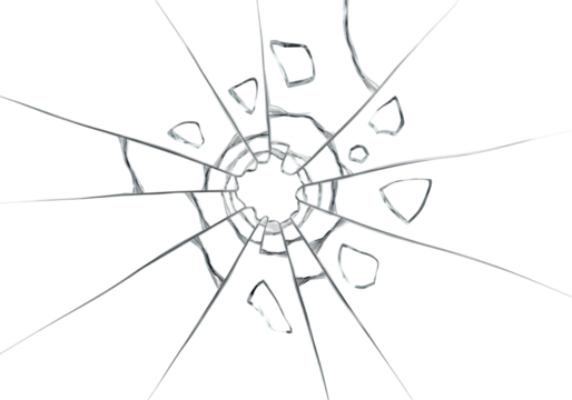 Realistic Broken Glass Crack Effect PNG Cut Out