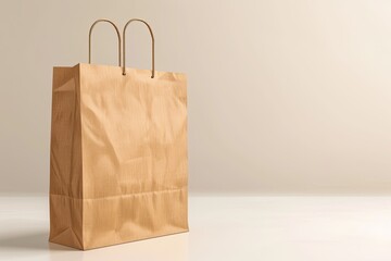 Ecofriendly Brown Paper Shopping Bag with Handles Blank Retail Packaging