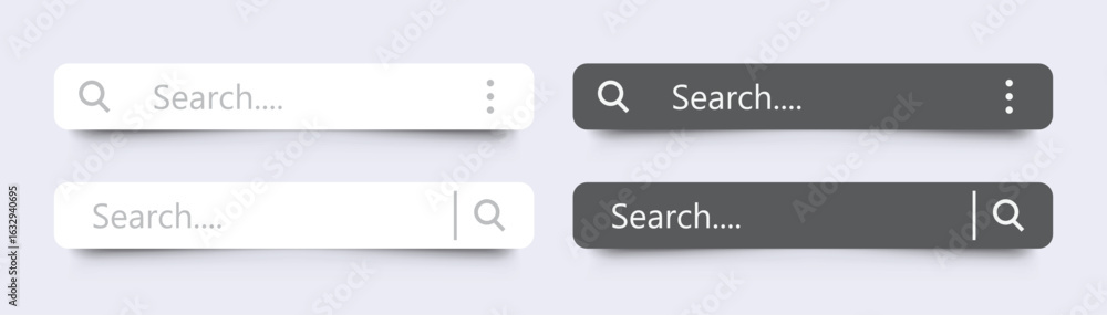 Wall mural search bar vector. internet browser search engine. search boxes with shadow on white background - st