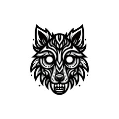 Obraz premium A tribal mask with wolf elements