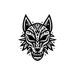Obraz premium A tribal mask with wolf elements