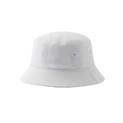 Crisp White Bucket Hat with Subtle Stitching Detail and Classic Design.