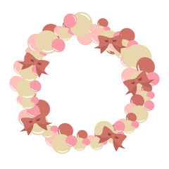クリスマスリースのかわいいイラスト素材
