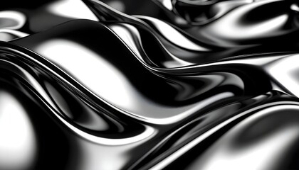 Obraz premium Metallic surface with soft fluid reflections