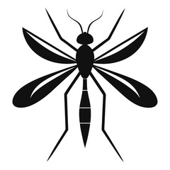 Minimalistic Mosquito Silhouette Vector Icon on White Background