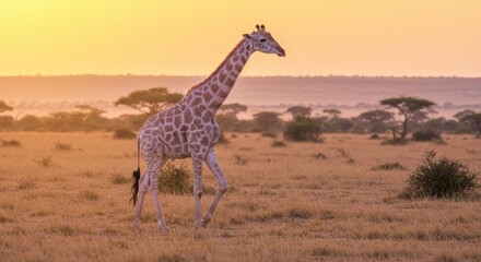 Obraz premium Giraffe at sunrise (1)
