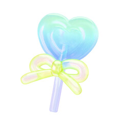 ぷっくりシール風3Dイラスト　ハートのキャンディー