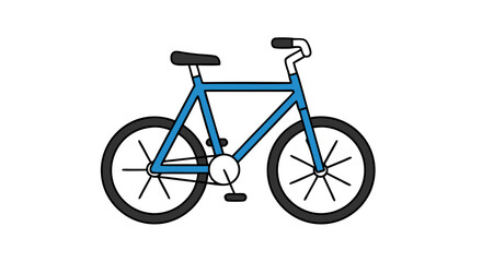 Fototapeta premium Stylized Blue Bicycle Illustration on White Background for Recreational and Transportation Uses