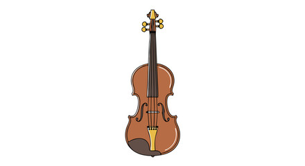 Obraz premium Illustrative depiction of a violin musical instrument with detailed structure, a symphony of artistic expression portrayed through lines and form