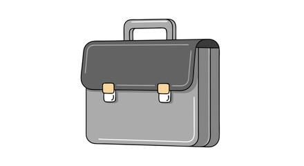 Elegant gray briefcase icon illustration for professional business ventures and career success, depicted in a clean and modern design perfect for