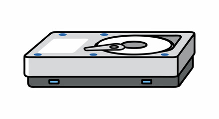 Fototapeta premium Isolated illustration of a hard drive disk depicting storage technology, digital information storage