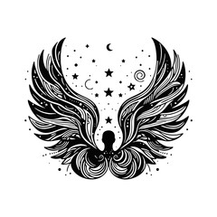 Obraz premium abstract Wings for freedom icon
