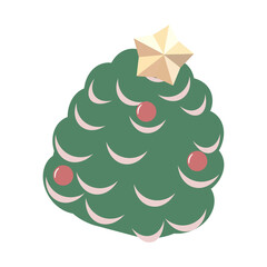 松ぼっくりのクリスマスツリーのイラスト
