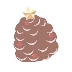 松ぼっくりのクリスマスツリーのイラスト