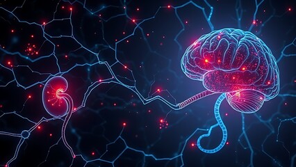 Backyard scene with force fields repelling stylized mosquitoes with needle-like proboscises.