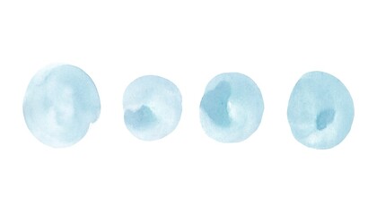 A set of light blue watercolor circles.