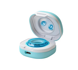 Blue and white gadget shines on a PNG background. Ready for product mockups and transparent design work.