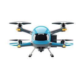 Blue drone has clean, smooth design on black; suitable for digital projects, product presentations, and tech branding.