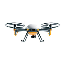 Isolated orange and black drone flies on transparent background. Ready for cut out, product photo, poster.