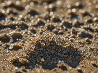 Kristalline Pyramide: Glanz und Struktur im Sand &ndash; Eine Nahaufnahme