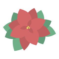 ポインセチアのシンプルイラスト