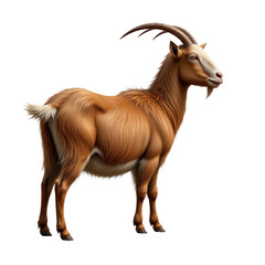 Obraz premium Realistic Illustration of a Standing Brown Goat with Soft Fur