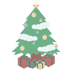 クリスマスツリーのかわいいイラストセット