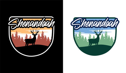 beautiful scenery in shenandoah national park with beautiful sky and nature