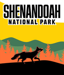 beautiful scenery in shenandoah national park with beautiful sky and nature
