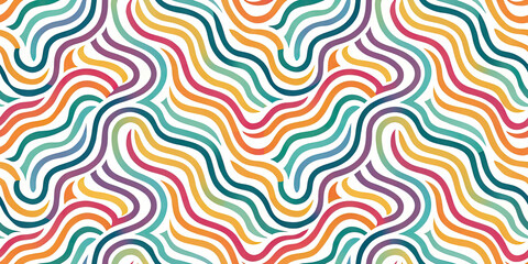 Fototapeta premium Vibrant flowing lines create a playful, modern abstract pattern for dynamic design backgrounds.