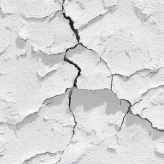 Obraz premium Cracked white painted wall texture