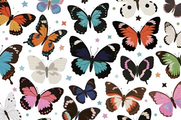 Fototapeta premium background with butterflies. Vintage background. Vector illustration