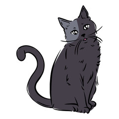 cool illustration. Cat sticker. Best animal.