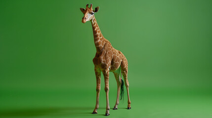 giraffe full body on green screen