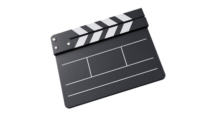 Fototapeta premium Clapperboard for movie and film production on a transparent background, a PNG image ready for creative projects, a PNG file for professional video and cinema