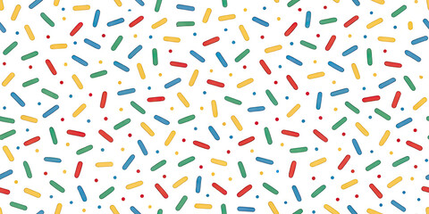 Bright and playful sprinkle pattern with vibrant primary colors adding festive fun to any design project