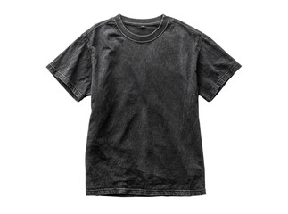 Black acid wash cotton t shirt mockup isolated on black background, Isolated On White, Transparent Background, Png Cut Out