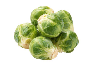 Obraz premium Fresh green brussels sprouts close up shot isolated on black background, Isolated On White, Transparent Background, Png Cut Out