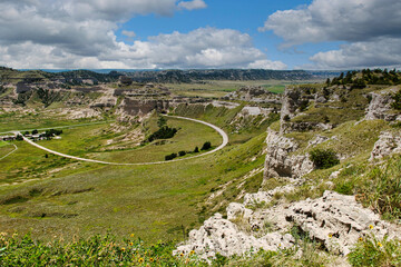 Summer View from the South Overlook of the Visitor Center and Summit Road Going into the Tunnel,...