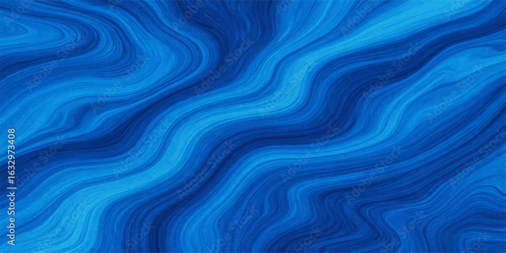 Poster abstract blue background with flowing waves and smooth textured design