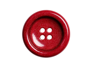 Red four hole button isolated on black background, Isolated On White, Transparent Background, Png Cut Out