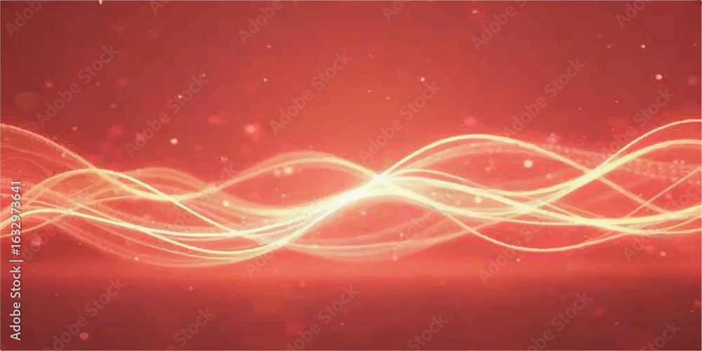 Poster abstract red background with glowing stars and festive design elements