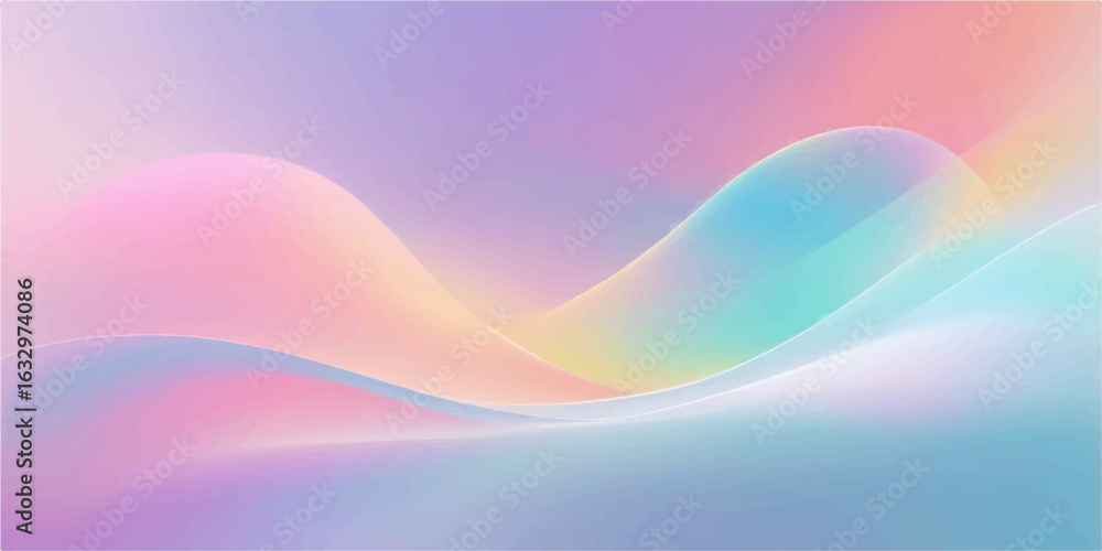 Poster abstract colourful vector background with flowing waves and smooth curves in pink and blue tones