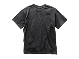 Black acid wash cotton tshirt mockup isolated on black background, Isolated On White, Transparent Background, Png Cut Out