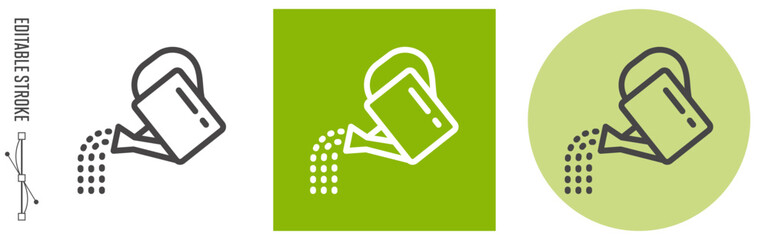 ジョウロ・水やり、ガーデニング、園芸｜ライン・アイコン [線の編集可能] © mixcolours