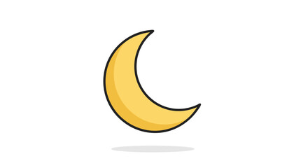 Obraz premium Stylized Lunar Crescent with Soft Yellow Hue and Subtle Shadow Casting a Dreamy Celestial Ambience