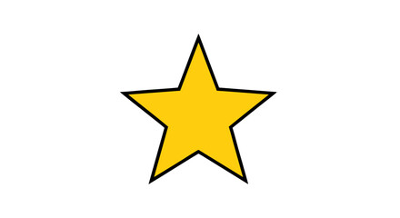 Obraz premium Vibrant five-pointed star illustration radiating joy and positivity against a clean, minimalist backdrop ideal for diverse creative projects