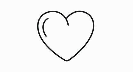 Simple Line Art Heart Illustration for Valentine's Day Graphic Projects and Emotional Design Assets